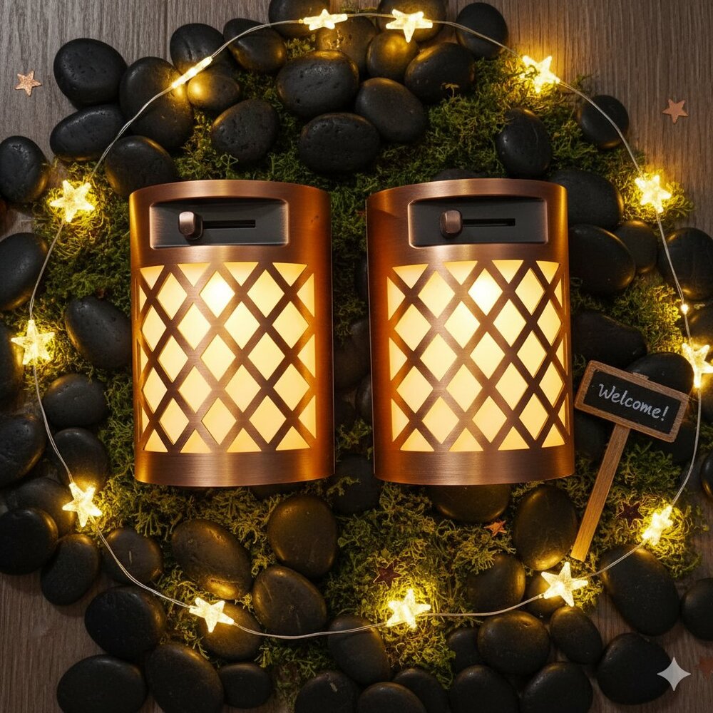 Set of 2 Vintage Dimmable Plug in Night Lights with LED Dusk to Dawn Sensor